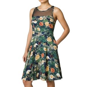 Jack by BB Dakota Green Floral Mini A-Line Skater Dress Junior's Size XS